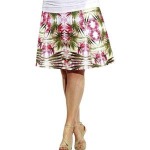 INC International Concepts Skirt Pink Tropical Floral Stretch Pull On 2X NEW